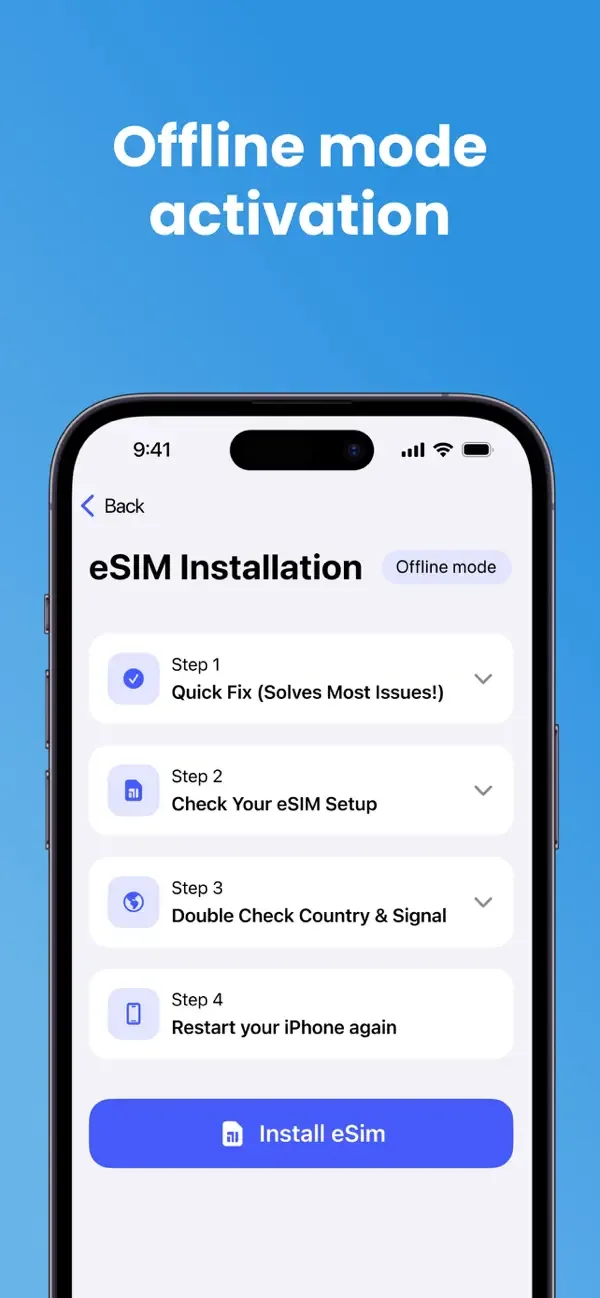 eSim Travel Virtual Mobile App screenshot 5