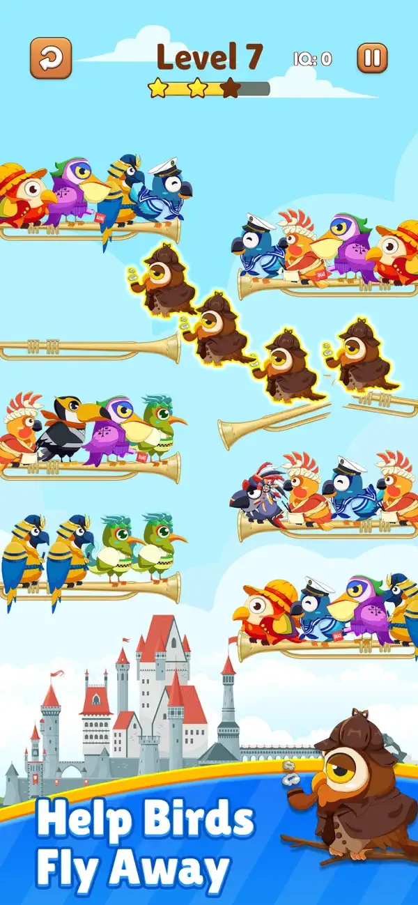 Bird Sort 2 Color Puzzle Game screenshot 1