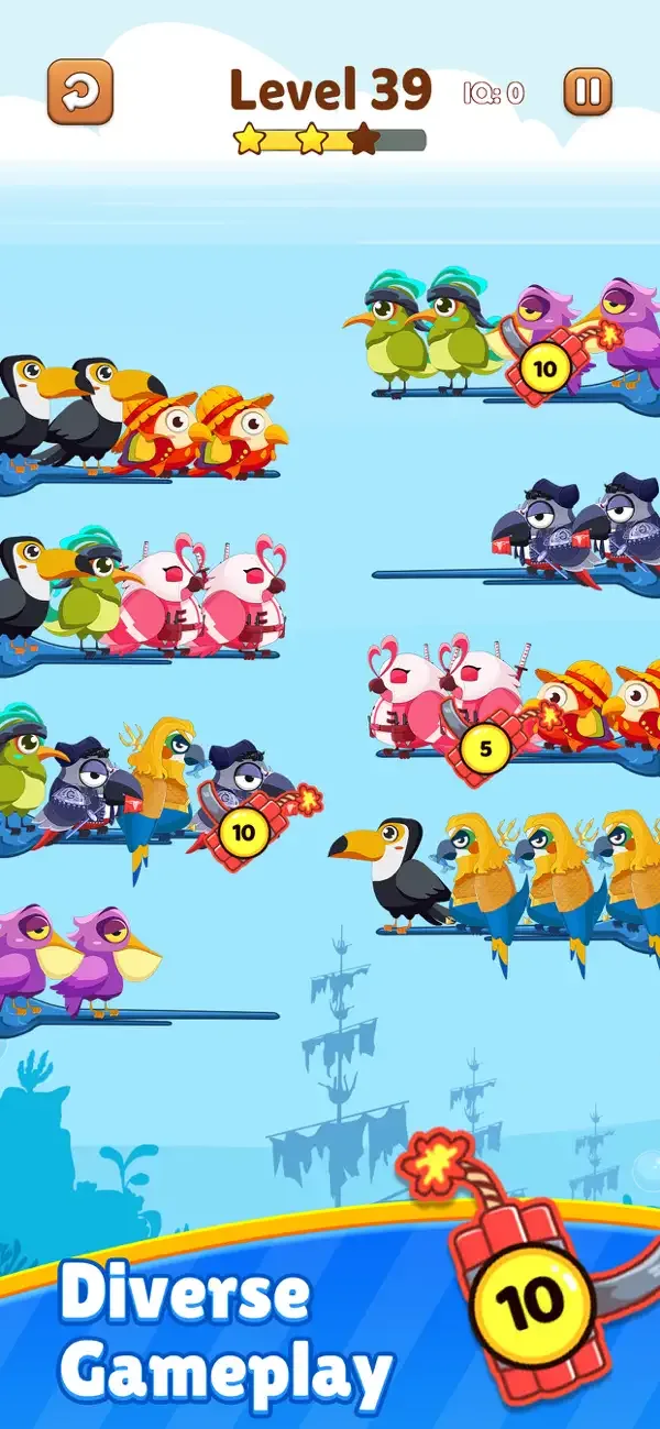 Bird Sort 2 Color Puzzle Game screenshot 4