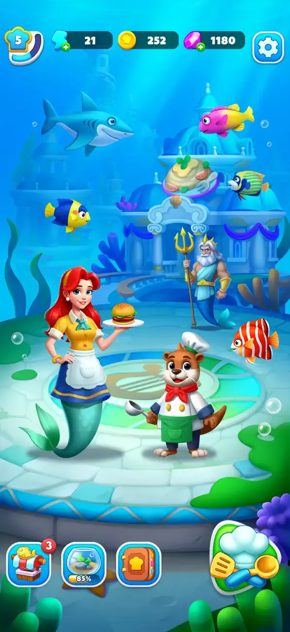 Merge Ocean - Cooking & Decor screenshot 2