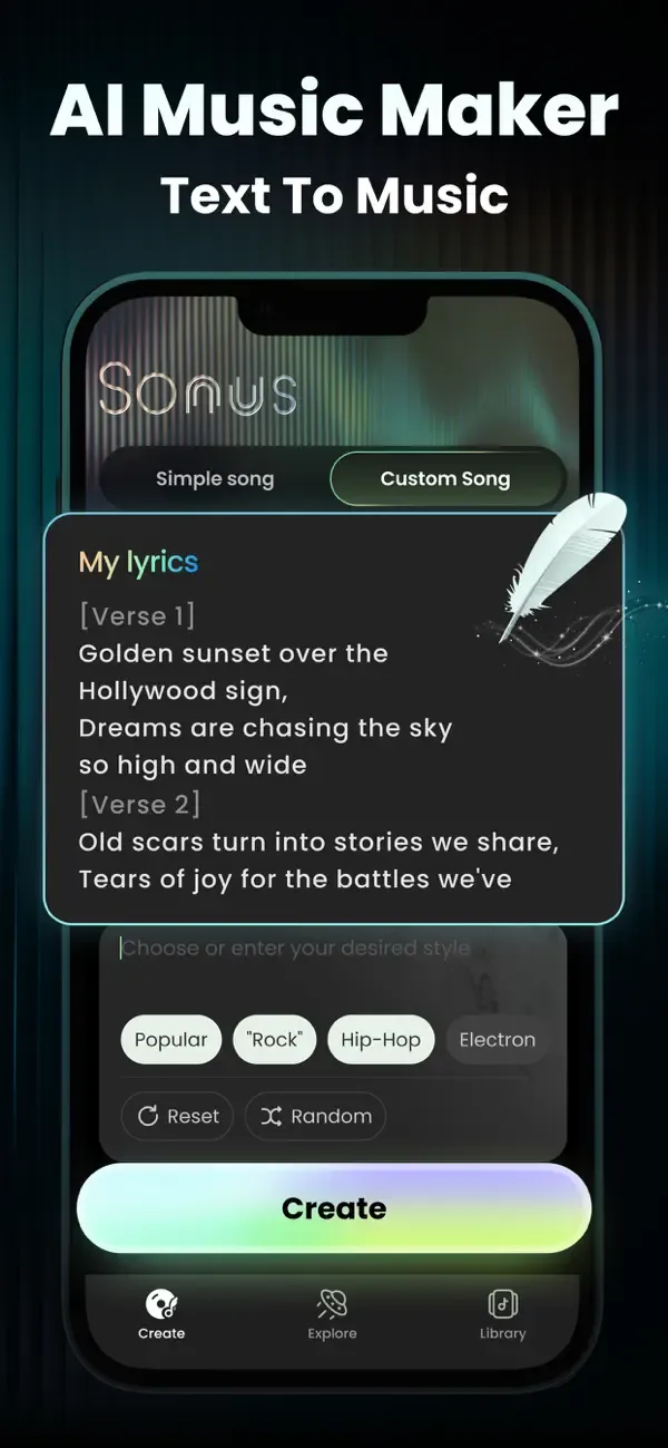 Sonus AI Song Music Generator screenshot 1