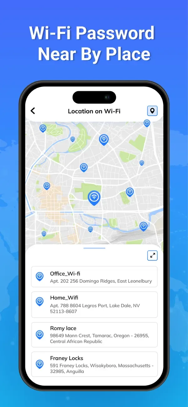 Wifi Password on Map Wifi View screenshot 2