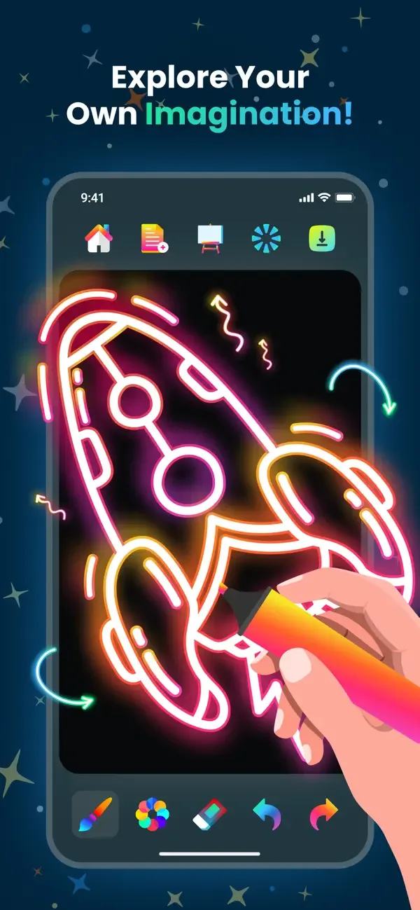 Doodle Magic: Glow Art Drawing screenshot 1