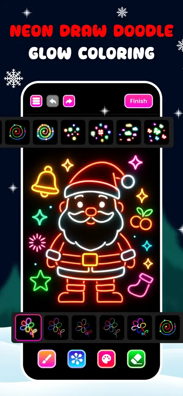 Neon Draw - Glow Doodle Art screenshot 1