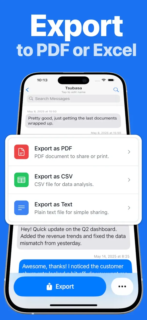 TextPort: Text Message Export screenshot 2