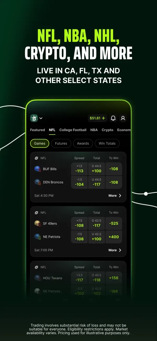 DraftKings Predictions screenshot 1