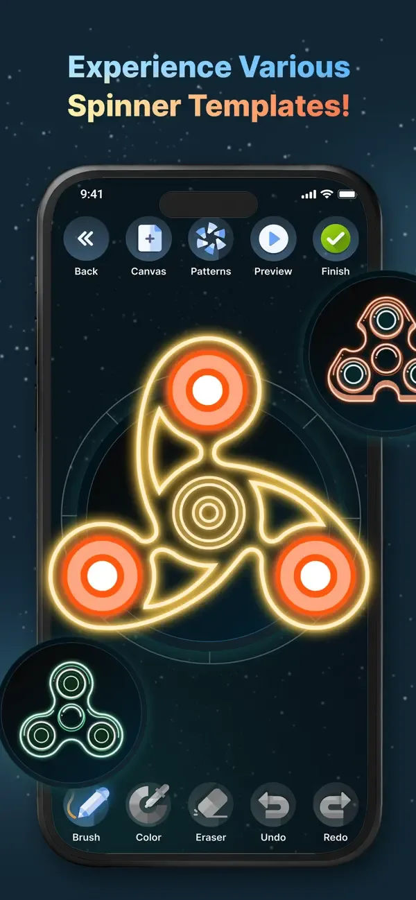 Finger Spinner: Neon Glow Art screenshot 2
