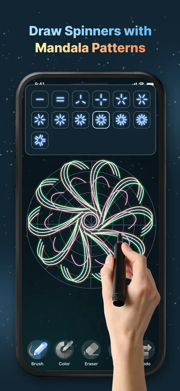 Finger Spinner: Neon Glow Art screenshot 5
