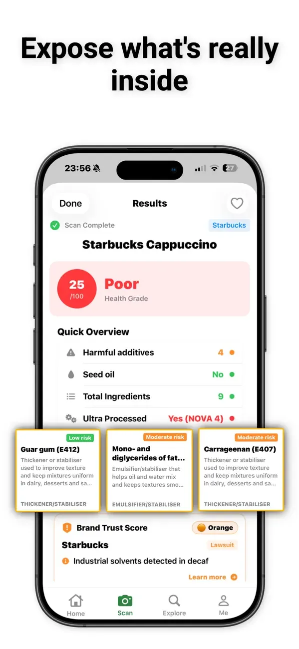 Exposr - Food Product Scanner screenshot 2