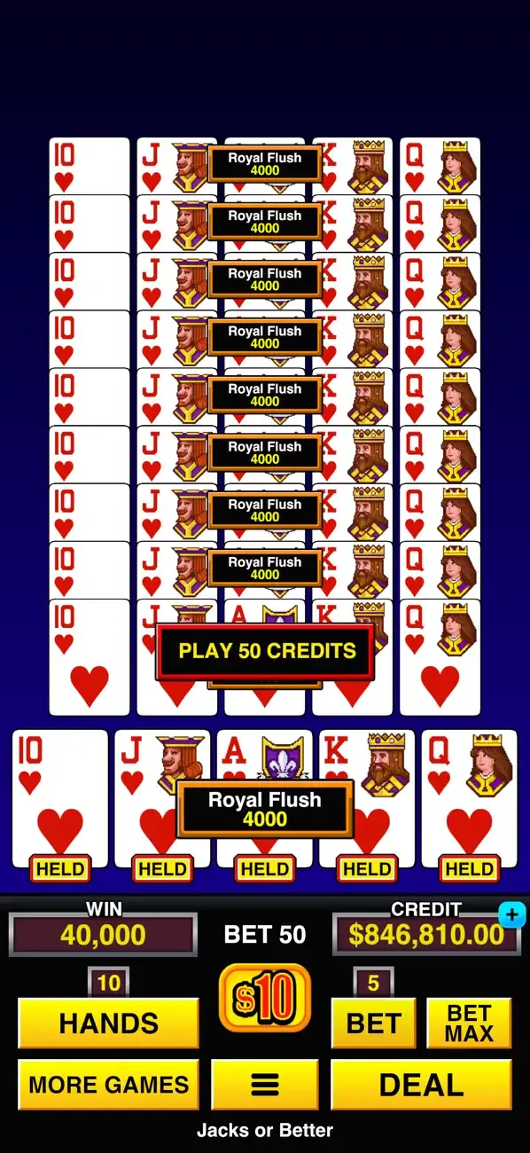 Multi Millionaire Video Poker screenshot 3