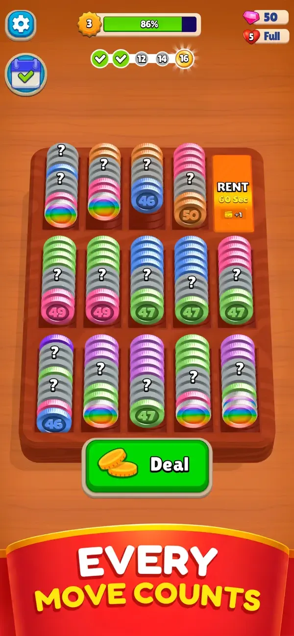 Pocket Sort: Coin Merge Puzzle screenshot 3