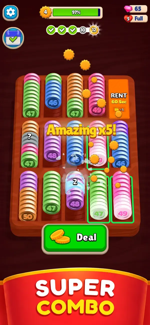 Pocket Sort: Coin Merge Puzzle screenshot 4
