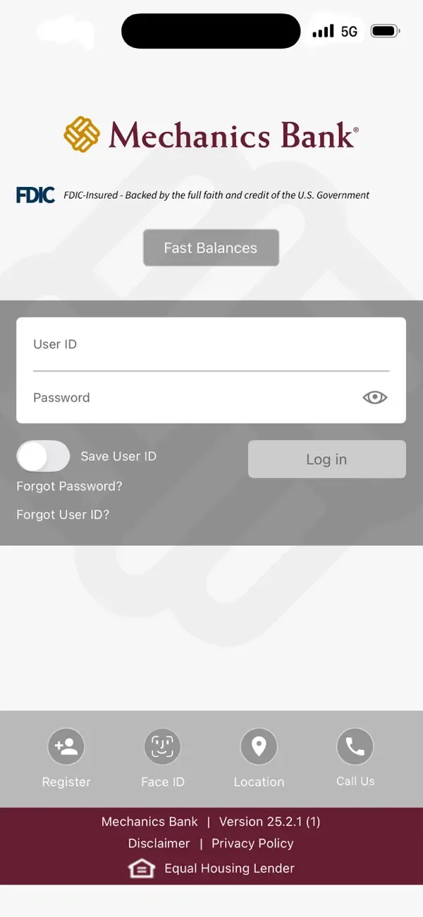 Mechanics Bank Mobile Plus screenshot 1