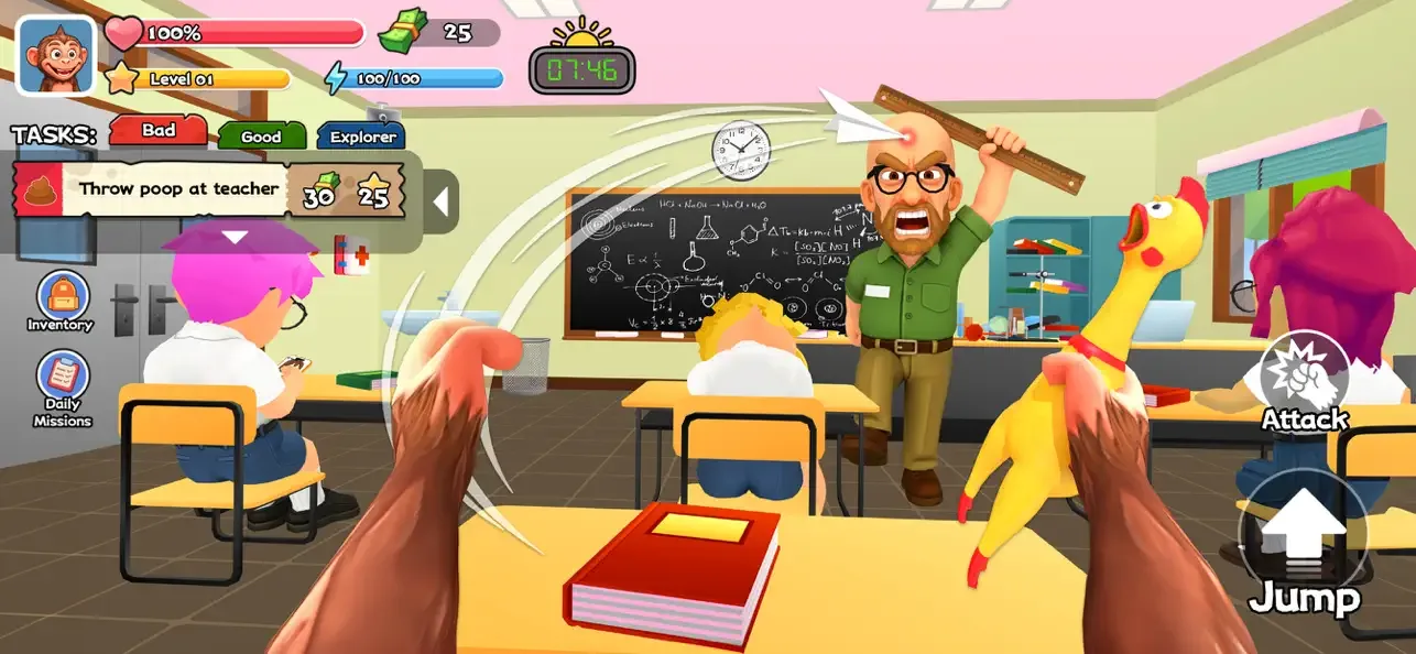 Monkey Student: School Prank screenshot 1