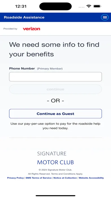 Verizon Roadside Assistance screenshot 1