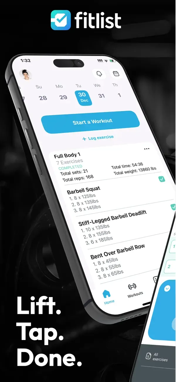 Fitlist Workout Log & Planner screenshot 1