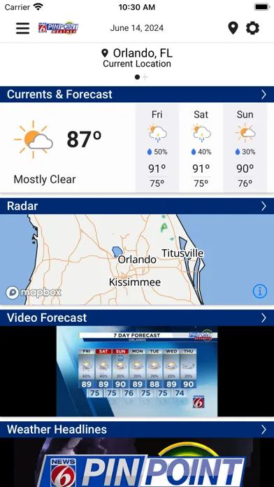 News 6 Pinpoint Weather WKMG screenshot 1