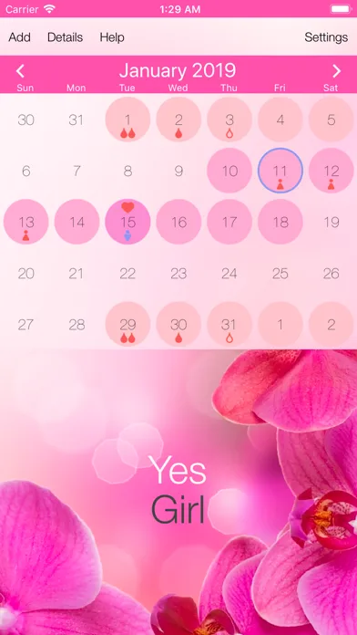 Menstrual Cycle Tracker screenshot 1