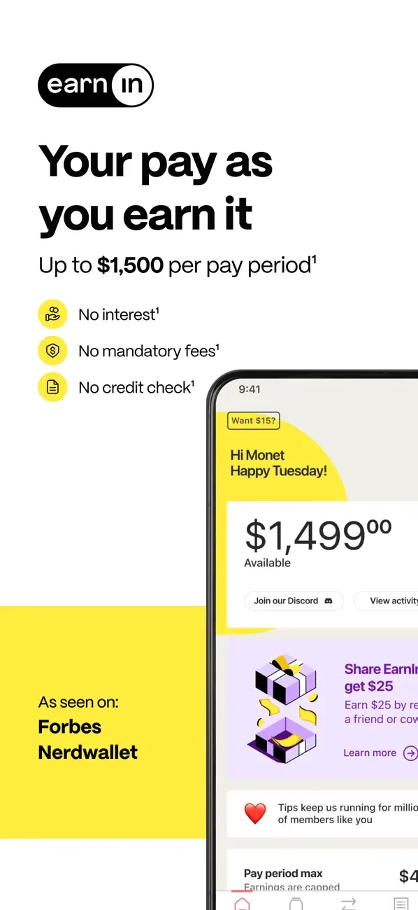 EarnIn: Beyond Cash Advance screenshot 1