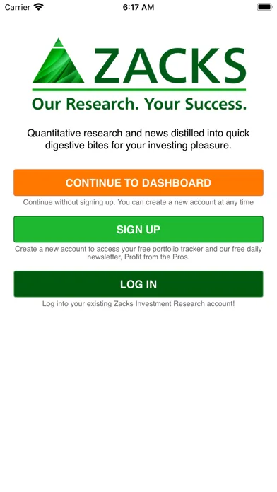 Zacks Mobile App screenshot 1
