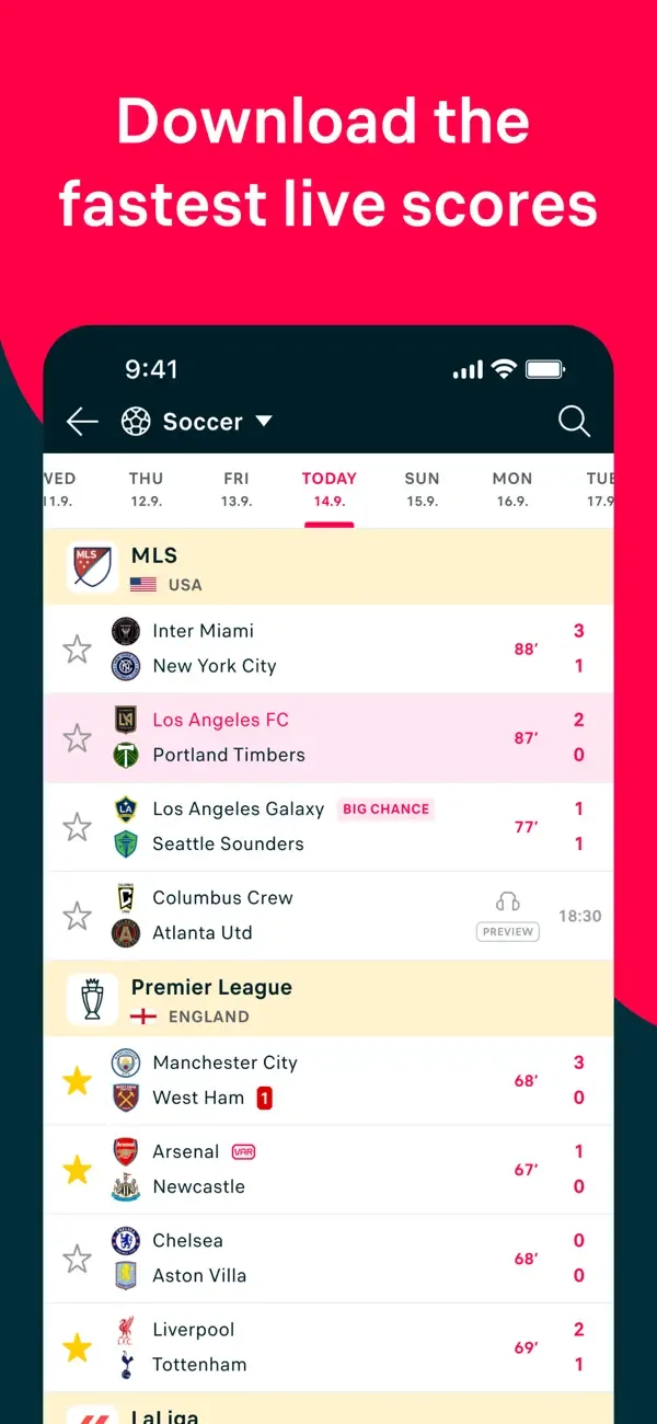 Flashscore: Live Scores & News screenshot 1