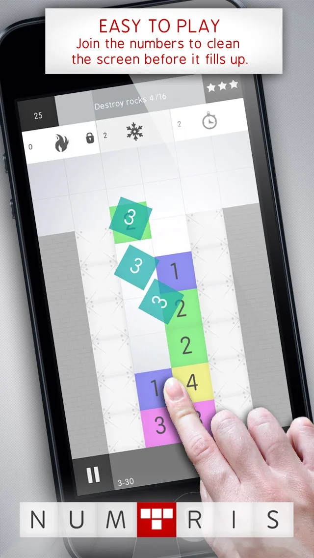 Numtris: best addicting logic number game with cool multiplayer split screen mode to play between two good friends. Including simple but challenging numeric puzzle mini games to improve your math skills. Free! screenshot 1