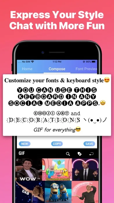 Font: Cool Design Keyboard App screenshot 1