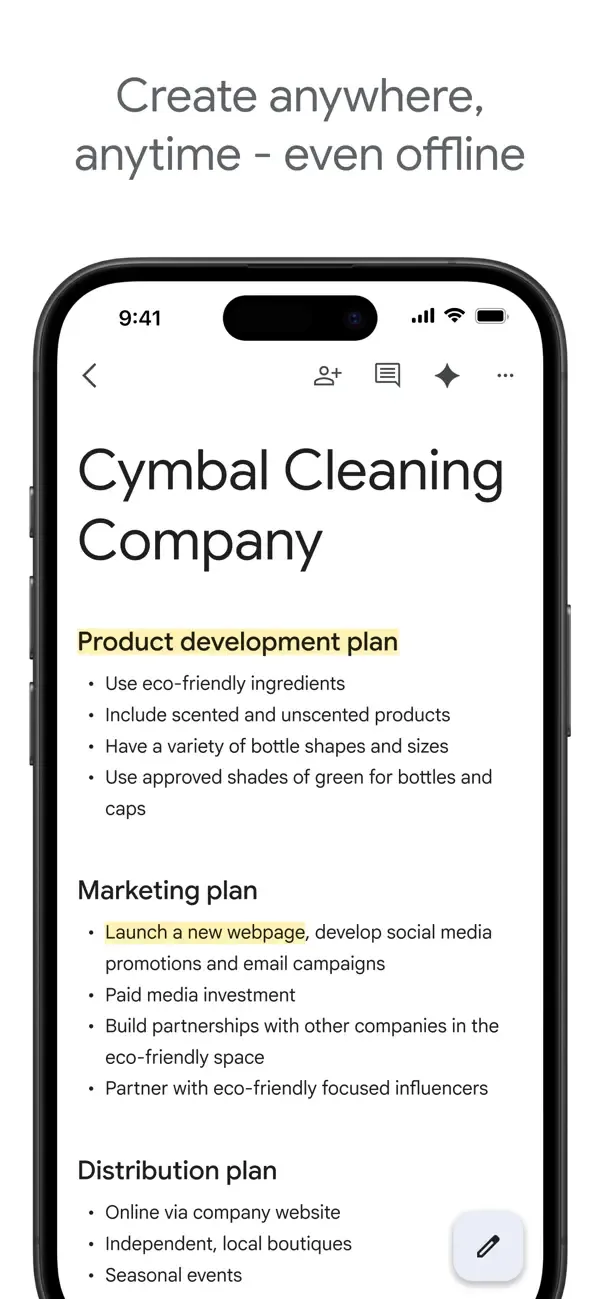 Google Docs screenshot 1