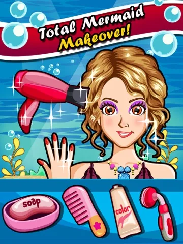 A Mermaid Princess Salon Spa Makeover - fun little nose & leg make up kids games for girls screenshot 4