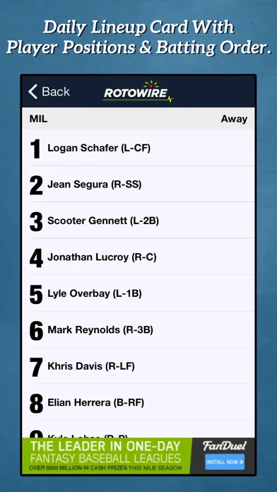 Daily Baseball Lineups screenshot 2