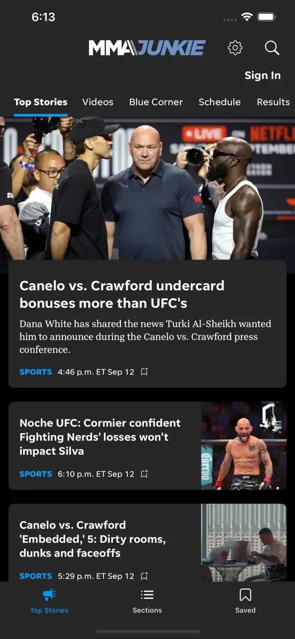 MMAjunkie screenshot 1