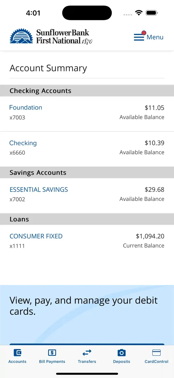 Sunflower Bank screenshot 2