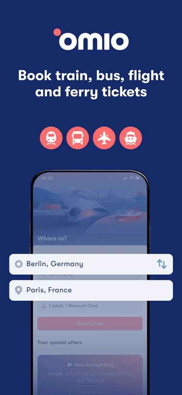 Omio: Book Train, Bus & Flight screenshot 1