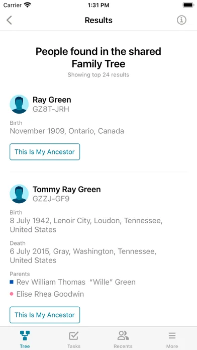 FamilySearch Tree screenshot 1