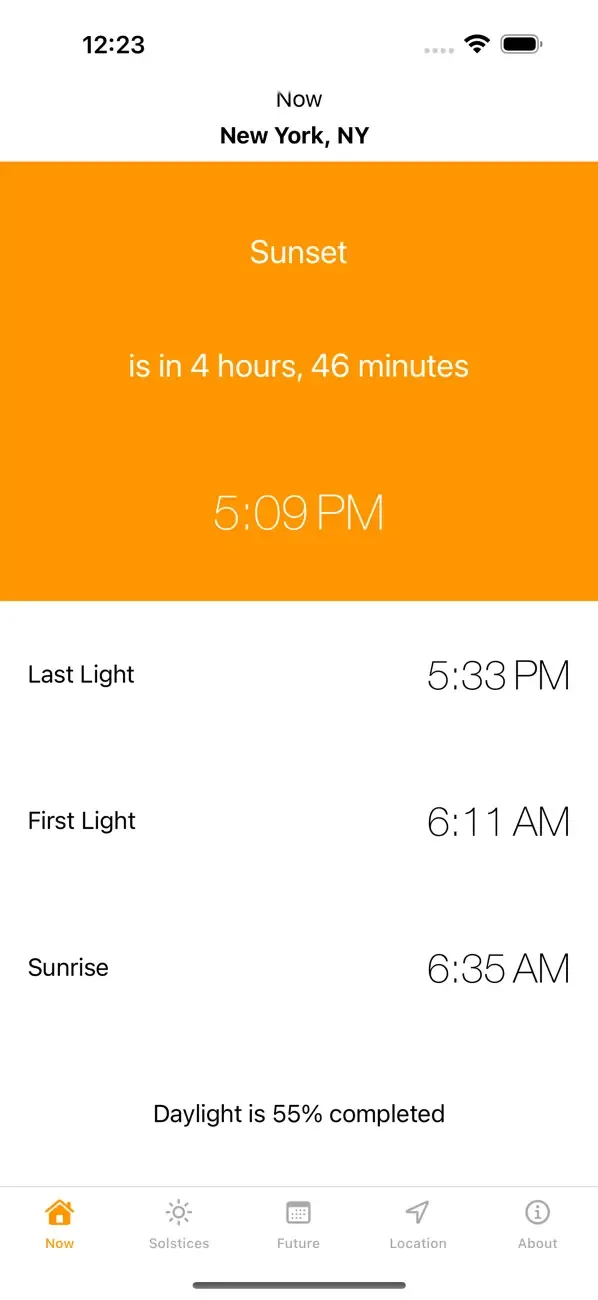 Sunrise Sunset Times screenshot 1