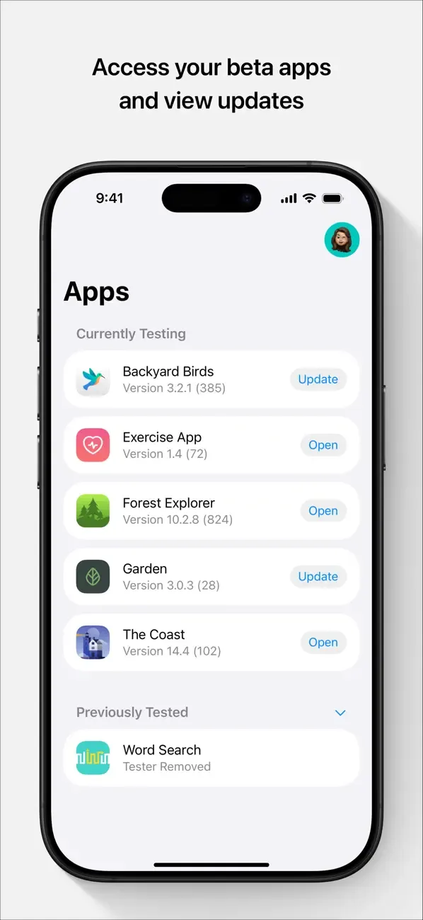 TestFlight screenshot 1