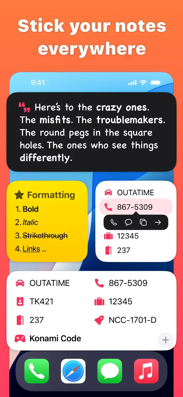 Cheatsheet: Sticky Note Widget screenshot 1