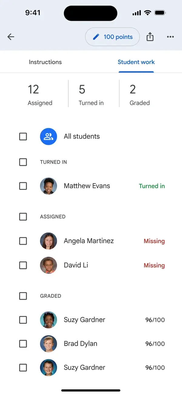 Google Classroom screenshot 4