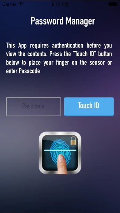 Finger Vault Password Manager screenshot 1