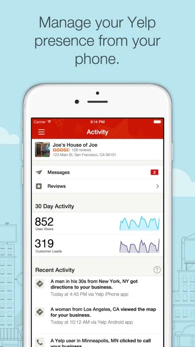 Yelp for Business App screenshot 1