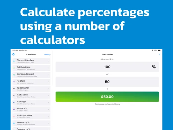 Financial Calculator: Percent screenshot 1