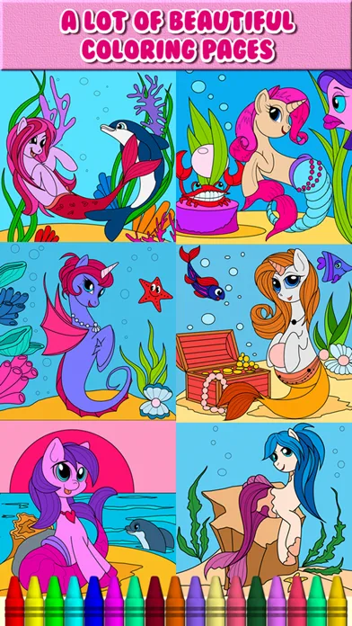 Pony Mermaid Coloring Book screenshot 2