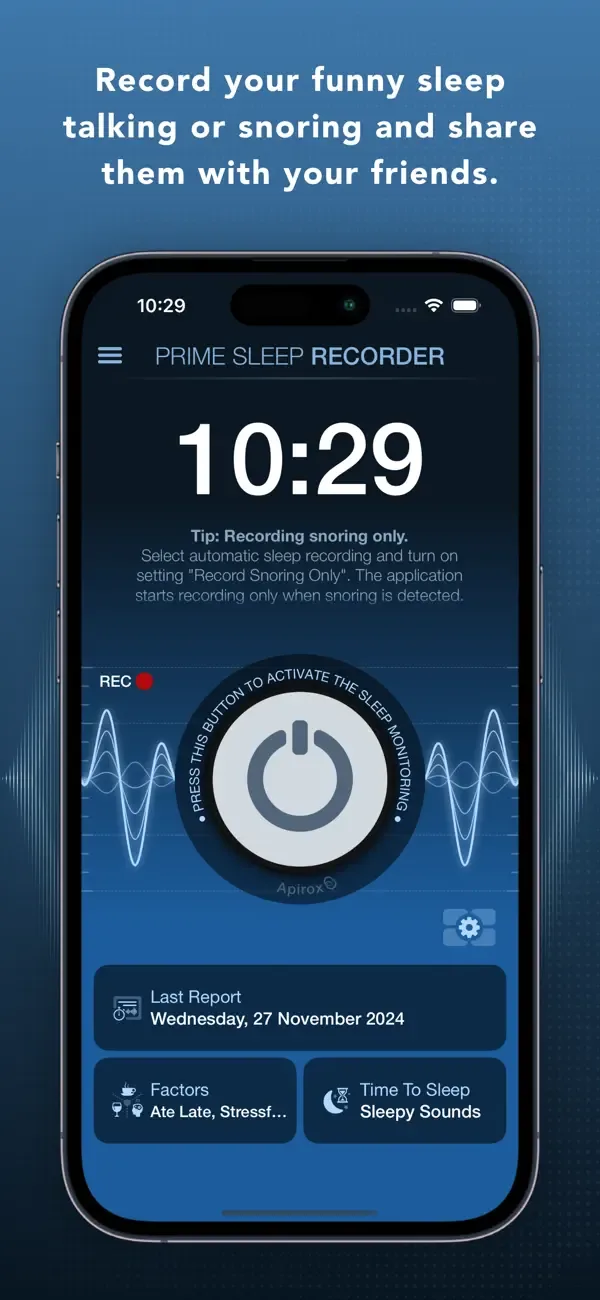 Prime Sleep Recorder Pro screenshot 1