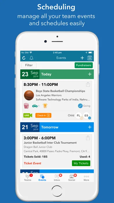 InstaTeam sports team manager screenshot 1