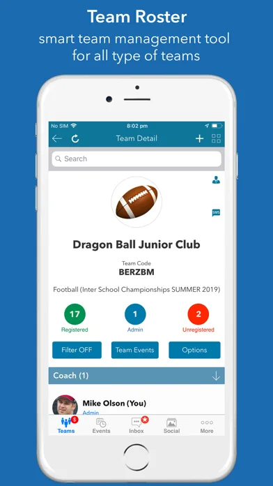 InstaTeam sports team manager screenshot 2