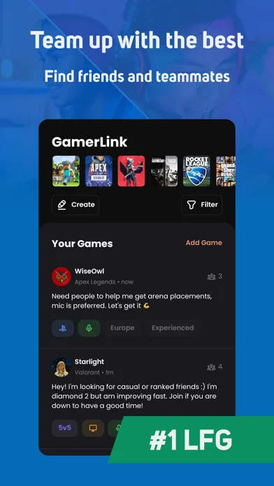GamerLink LFG, Find Teammates! screenshot 2