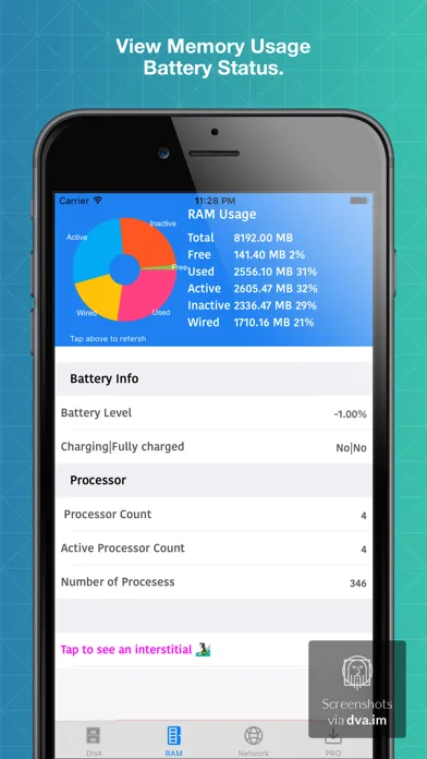 S2 System Status Monitor Lite with usage Widget battery charge and Memory data Manager Info screenshot 2