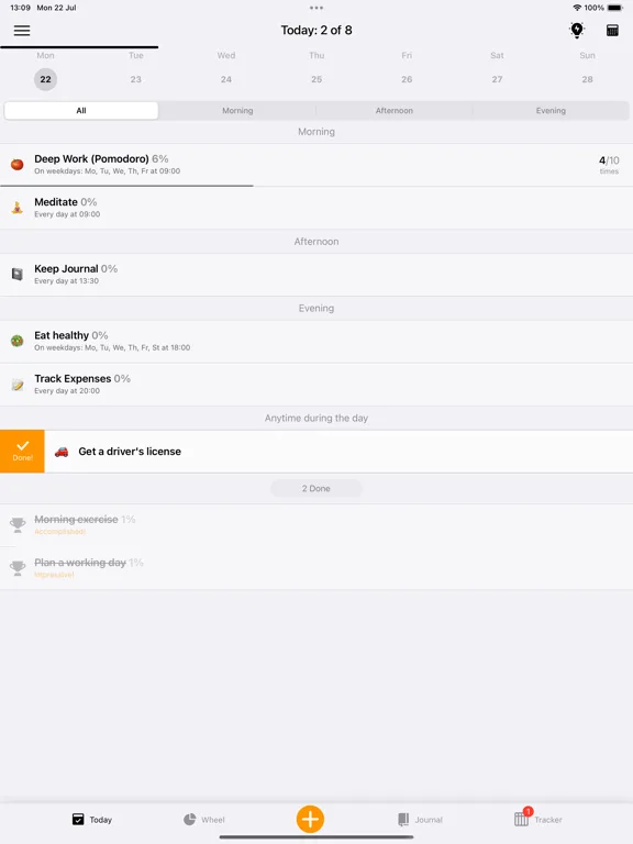 LifeWheel Goal Habit Tracker screenshot 3
