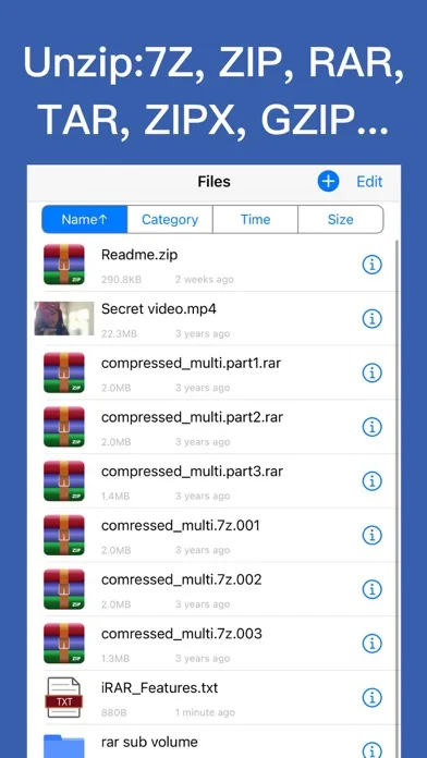 iRAR - zip,rar,7z file opener screenshot 1