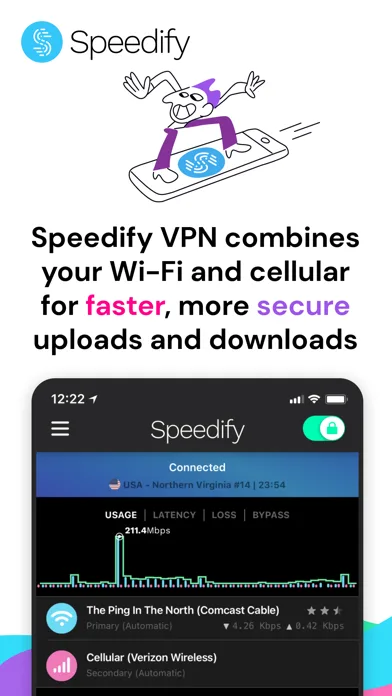 Speedify: Unbreakable VPN screenshot 1